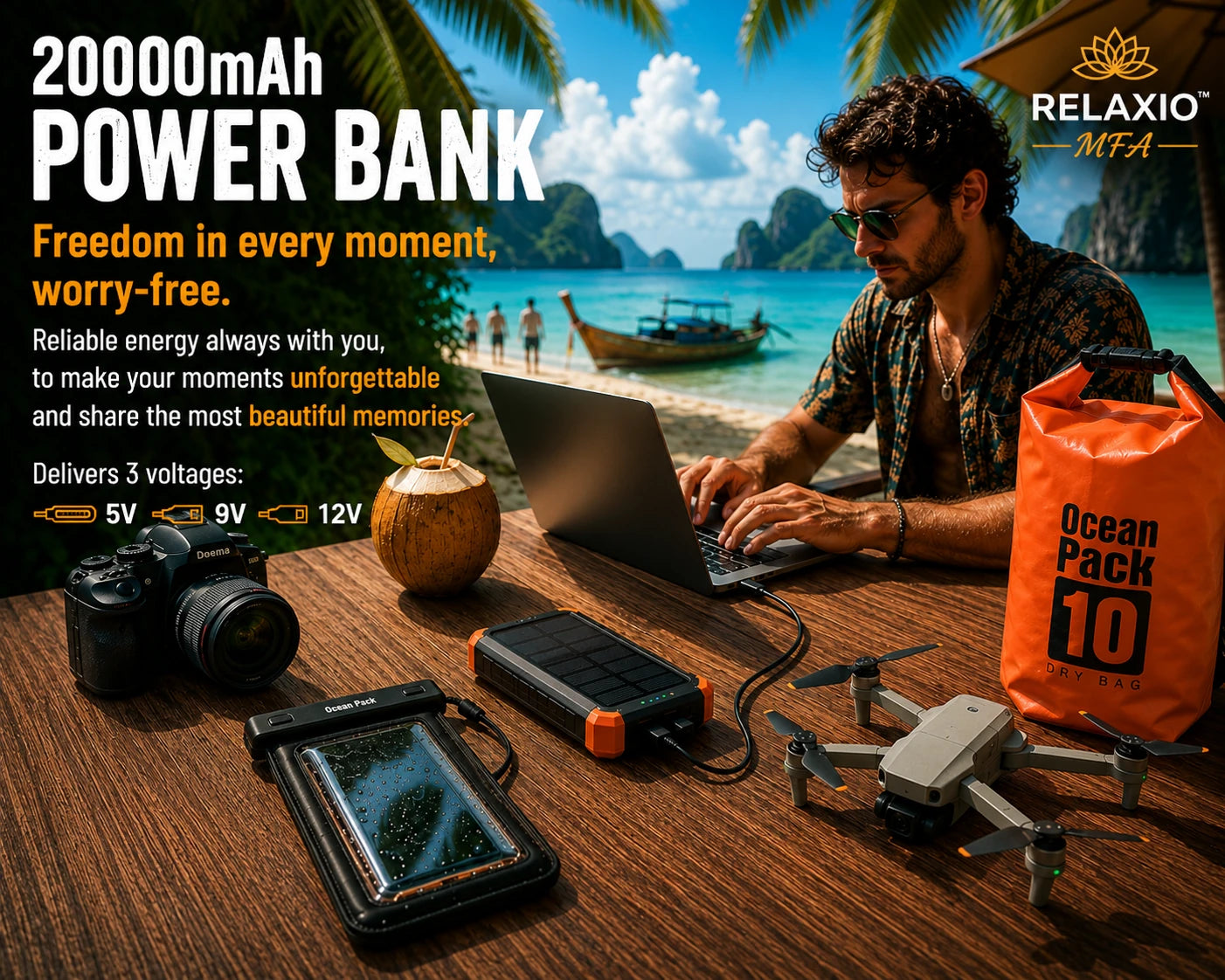 RELAXIO TravelCharge™ 20000 Outdoor Kit