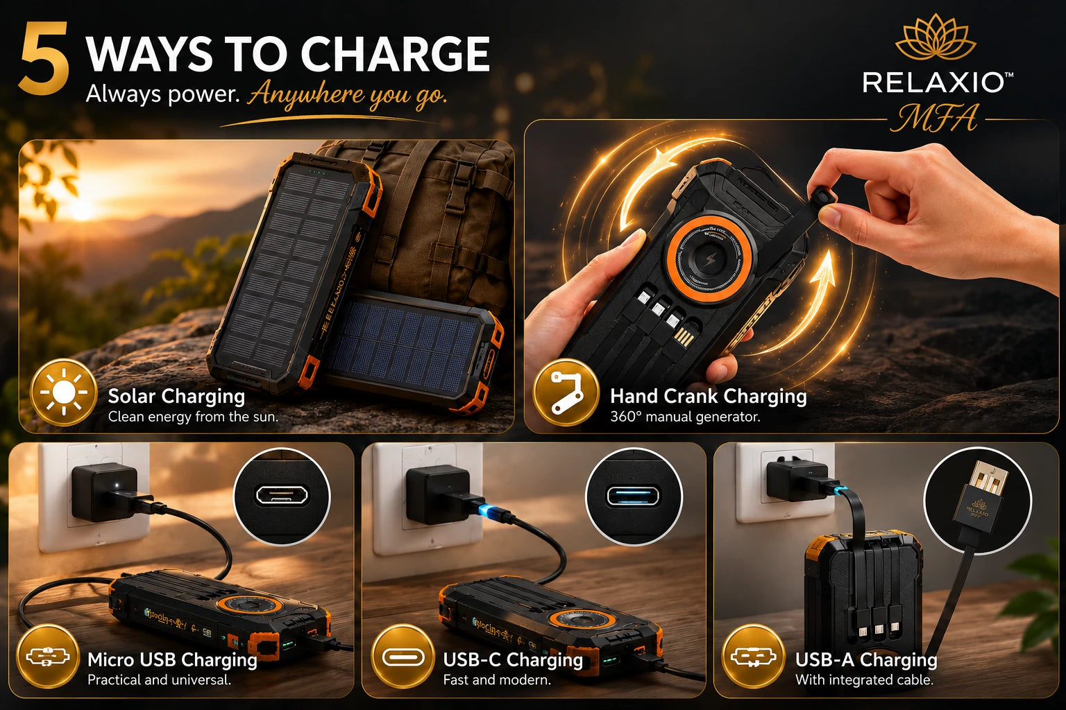 RELAXIO TravelCharge™ 20000 Outdoor Kit