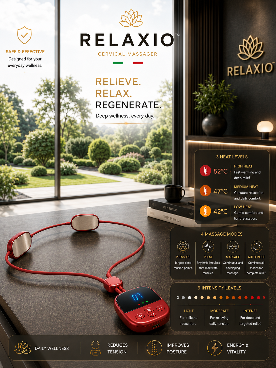 Relaxio™ – Sollievo Immediato per Collo, Cervicale e Tensioni Muscolari