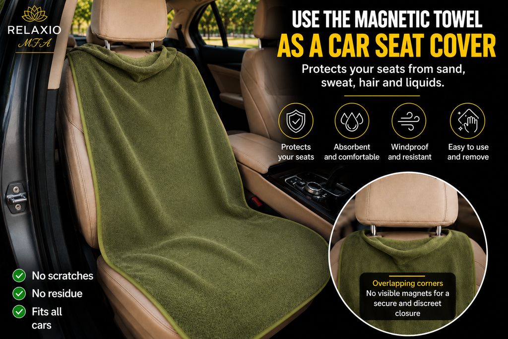 Magnetic Beach Towel with 4 Hidden Magnets | Wind-Resistant, Quick-Dry & Privacy Towel | Relaxio™